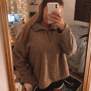 Universal Thread Cropped Sherpa Quarter Zip